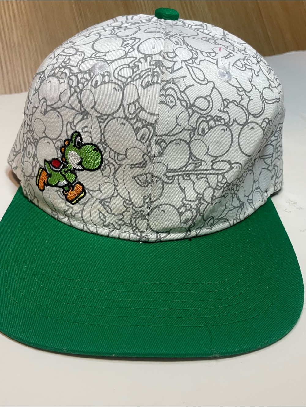 Nintendo Yoshi All Over Print Snapback Hat Green Flat Brim Controller Gear 2019